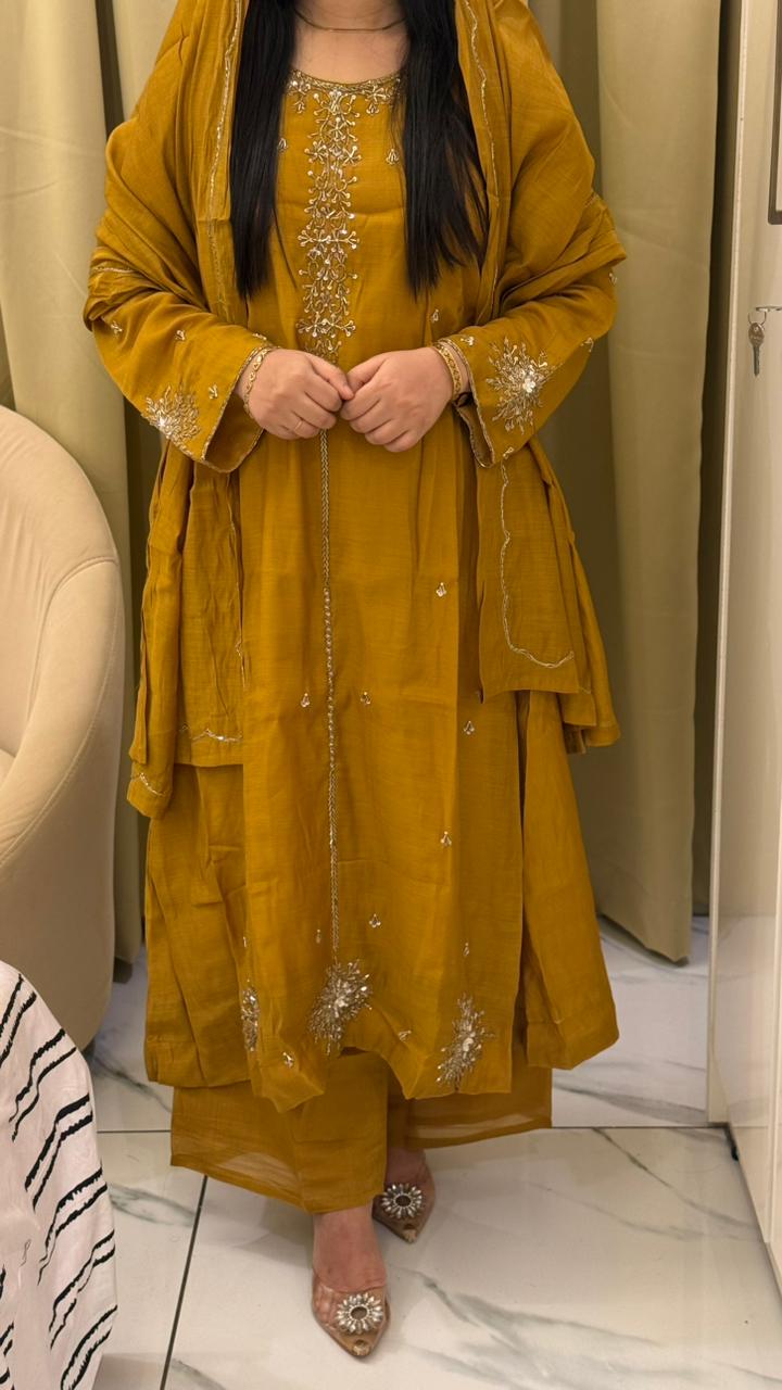 Elegant Mulchanderi Handwork Anarkali Set