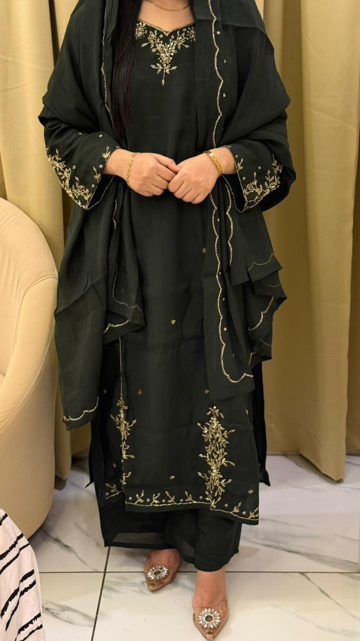 Premium Handwork Side Open 3PC Dress Set