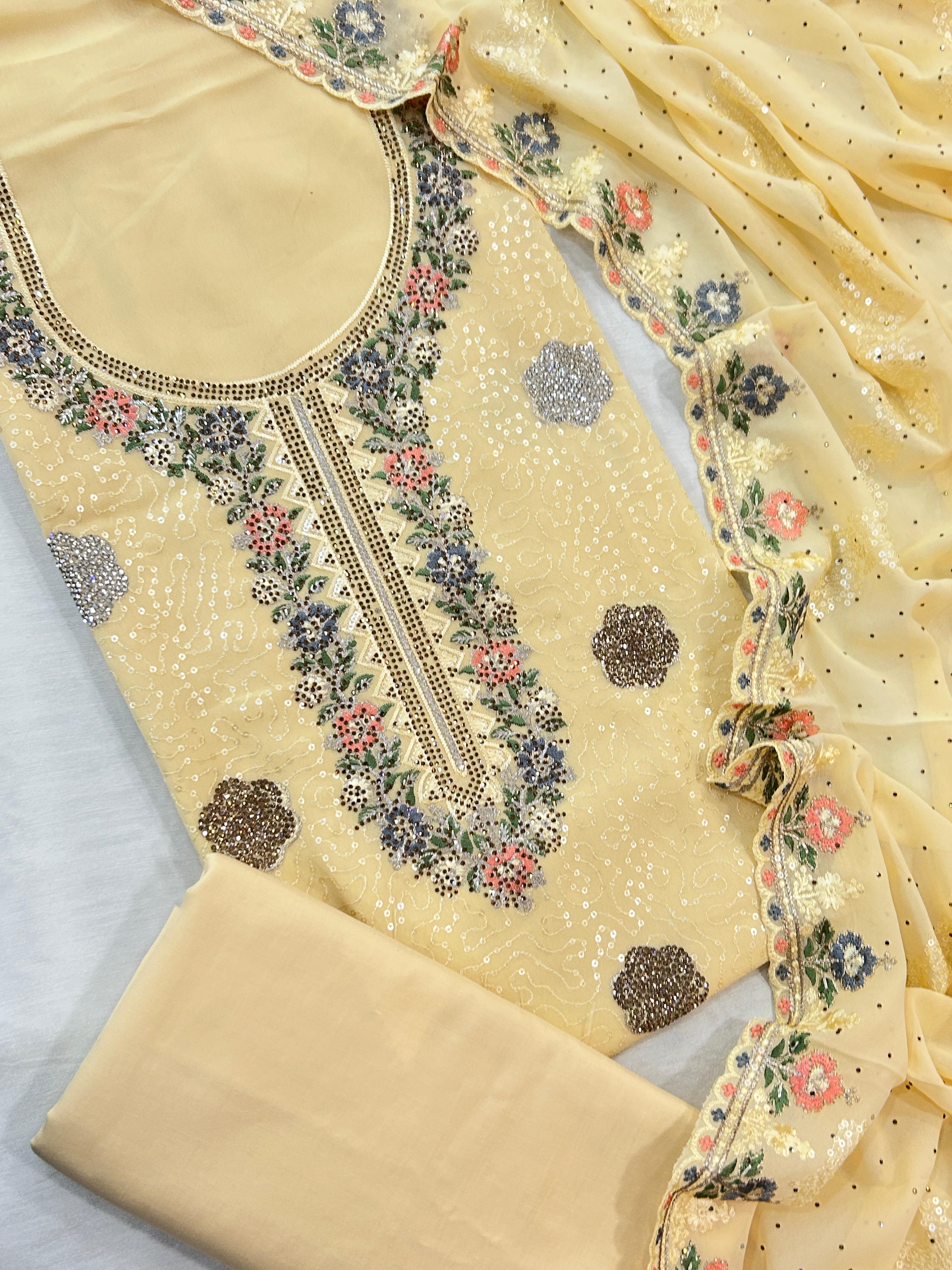 Handworked  Georgette Suit Set – Premium Party Wear