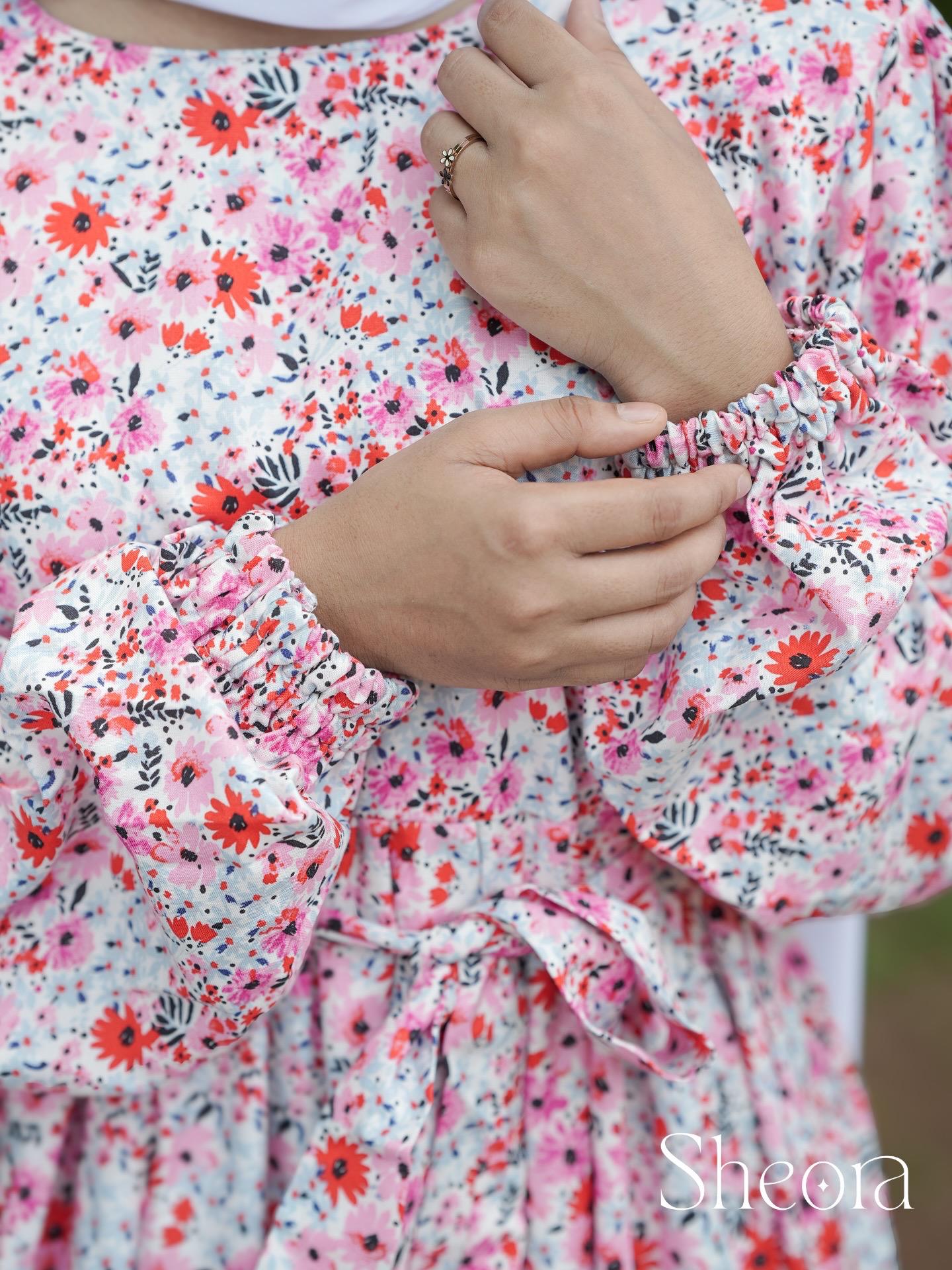 Pink Floral Printed Maxi Dress