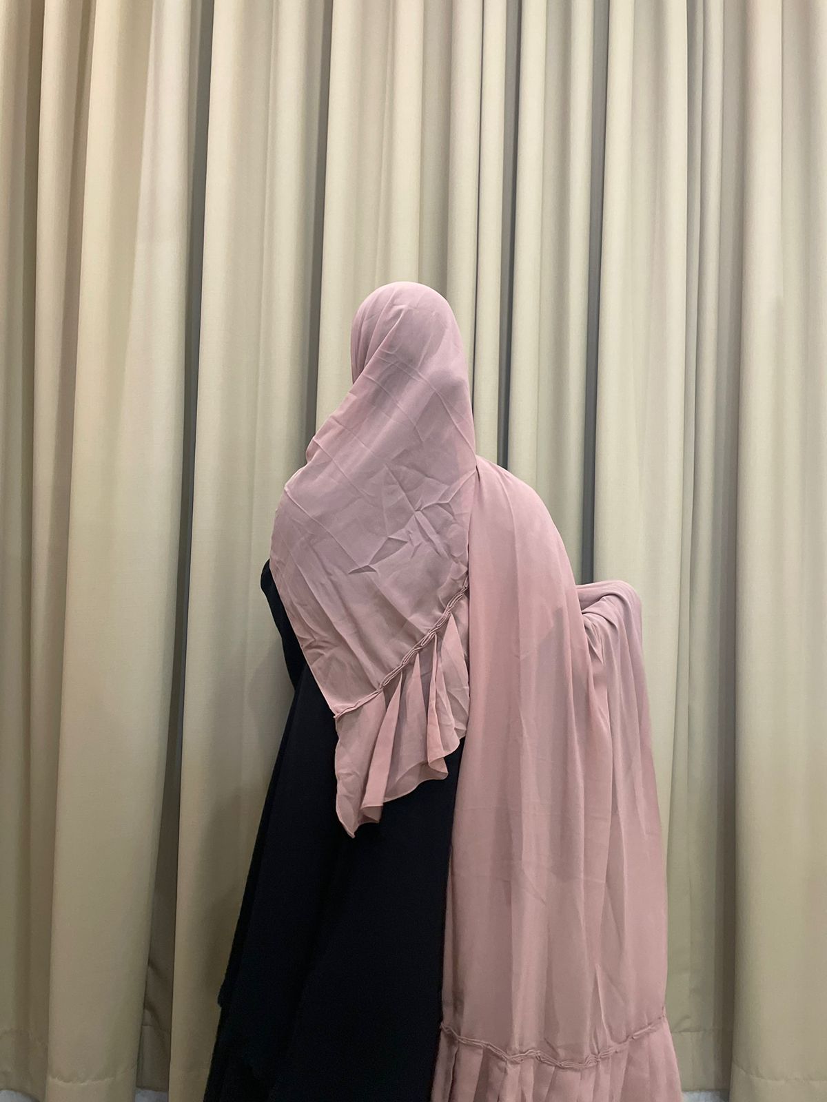 Premium Georgette Hijab with Two-Side Pleats – Made in UAE