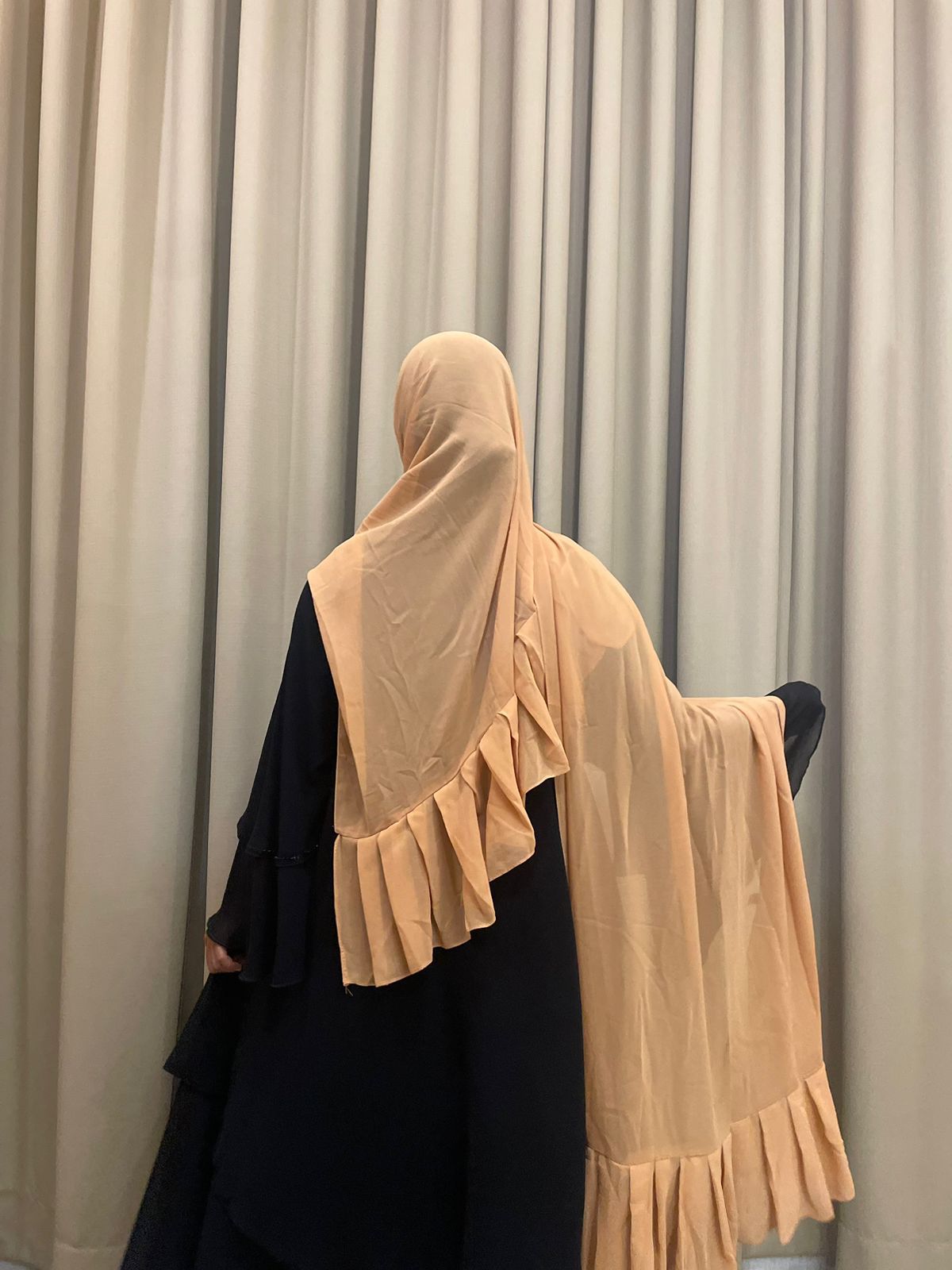 Premium Georgette Hijab with Two-Side Pleats – Made in UAE