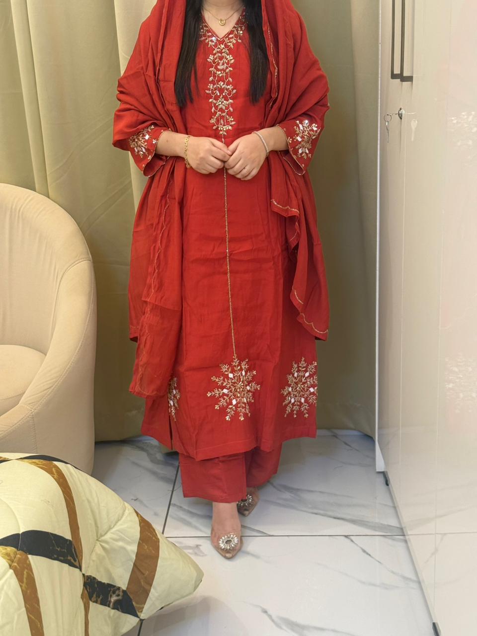 Classic Handwork Mulchanderi Dress Set