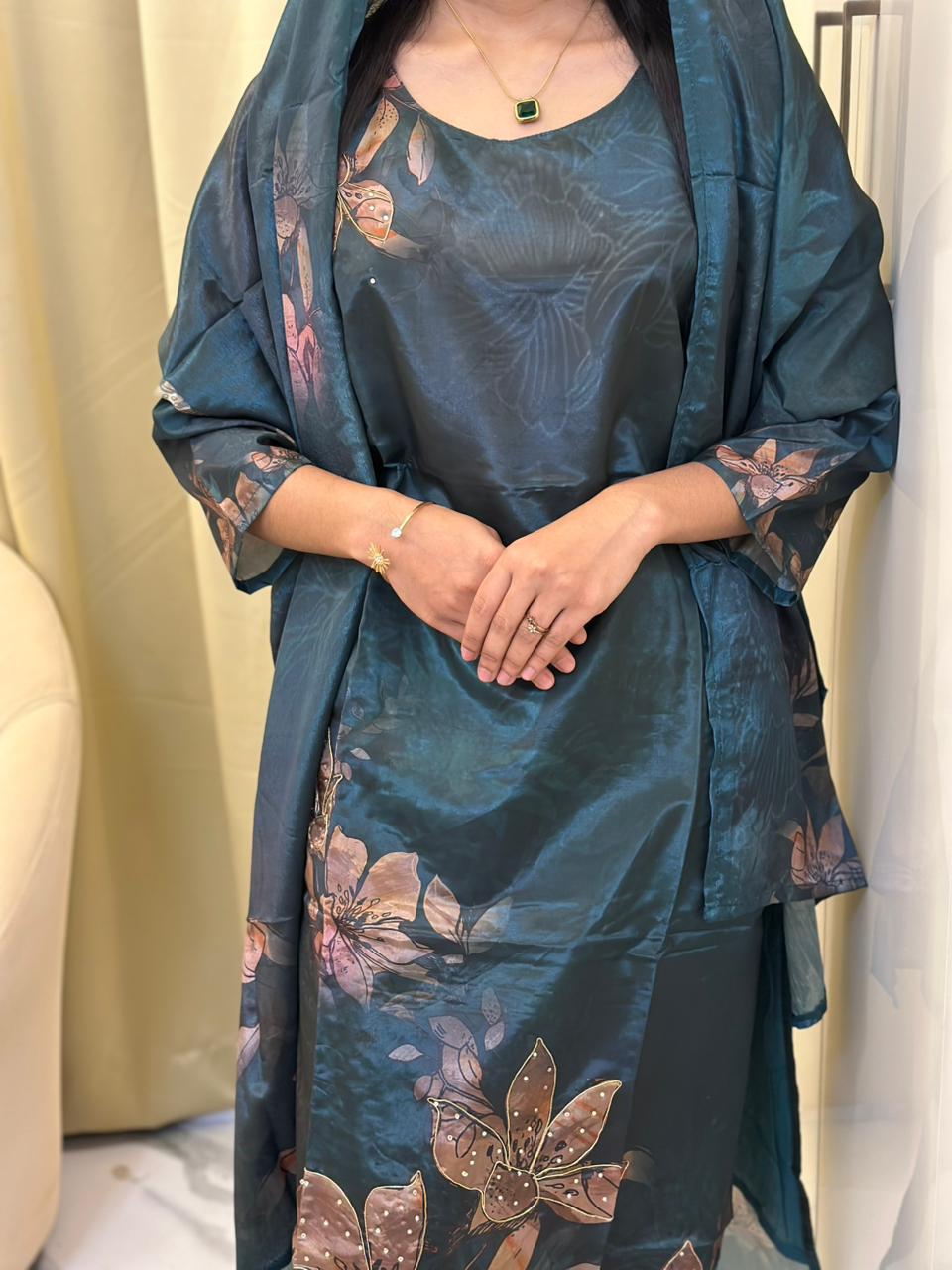 Elegant Digital Print Dress Set with Dupatta