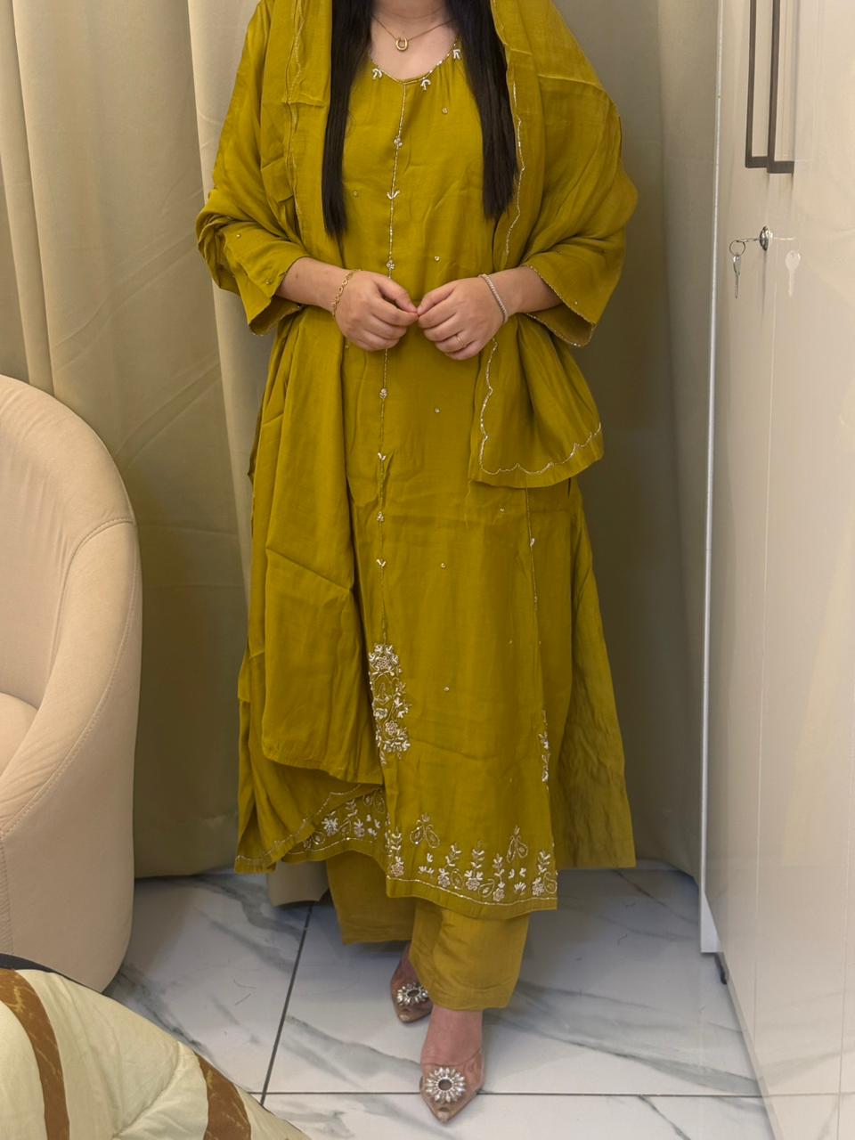 Classic Handwork Mulchanderi Anarkali